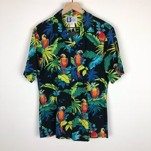 Vintage Hawaiian Shirt with Parrots